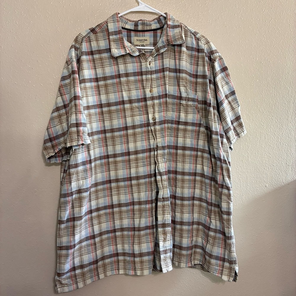 St. John's Bay Sunwashed Plaid Tee - Size 3XL - Vintage